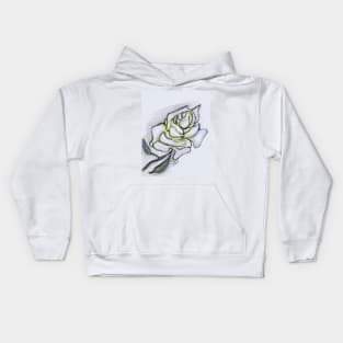 Stunning White Rose Kids Hoodie